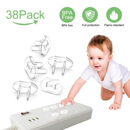38 Pack Outlet Plug Covers with 6 Keys Best Safety Electrical Power Socket Plug Wall Cover Protector Clear Child Baby Proof Electrical Protector Safety Caps for Home & Office Easy (Best Outlet Covers Child Safety)