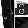 thumbnail image 4 of AUQ Black Blackout Curtains for Bedroom Living Room 63 Inches Long 2 Panels,Thermal Insulated Room Darkening Drapes Solid Grommet Top Noise Reduction Light Blocking Halloween Window Treatments, 4 of 7