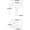 thumbnail image 4 of Robinet de Baignoire en Acier Inoxydable 2 Trous Robinet de Baignoire Noir Chaud et Froid, 4 of 5