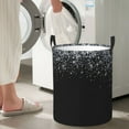 thumbnail image 4 of Lsque Silver Glitter1 pattern Laundry Hamper Basket, Tall Woven Rope Hamper Basket for Clothes, Lightweight Storage Basket, Collapsible Waterproof-Small, 4 of 8