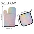 thumbnail image 2 of Yayeee Oven Mitts and Pot Holder Set of 4 Heat Resistant Kitchen Gloves Baking Hot Pad, Pink Wavy Striped, 2 of 5
