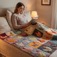 thumbnail image 2 of Soft Flannel Blanket with Colorful Rooster Plaids Print Velvets Fleece Throw Blanket For Couch Bed Travel Farm Quilt, 2 of 9