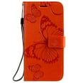 thumbnail image 2 of Galaxy S20 Ultra 5G Case, S20 Ultra Wallet Case, Allytech Pretty Retro Embossed Butterfly PU Leather Book Style Protection Slim Folio Flip Case Cover for Samsung Galaxy S20 Ultra 6.9", Orange, 2 of 9