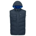 thumbnail image 2 of Little Donkey Andy Men's Reversible Fleece Puffy Vest Warm Sleeveless Puffer Jacket with Removable Hood for Golfing Hiking Navy Blue XXL, 2 of 7