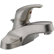 Peerless Single-Handle Centerset Bathroom Faucet with Pop-Up Drain Assembly, Brushed Nickel P136LF-BN