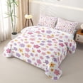 thumbnail image 3 of Erosebridal Kawaii Groovy Floral Twin Quilt Set for Girls, Pastel Blossom Print Twin Coverlet Set, 2 Pieces, 3 of 7