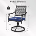 thumbnail image 3 of Gymax 4PCS Patio Swivel Dining Chairs Lattice Rocker Cushioned Armrest Navy, 3 of 6