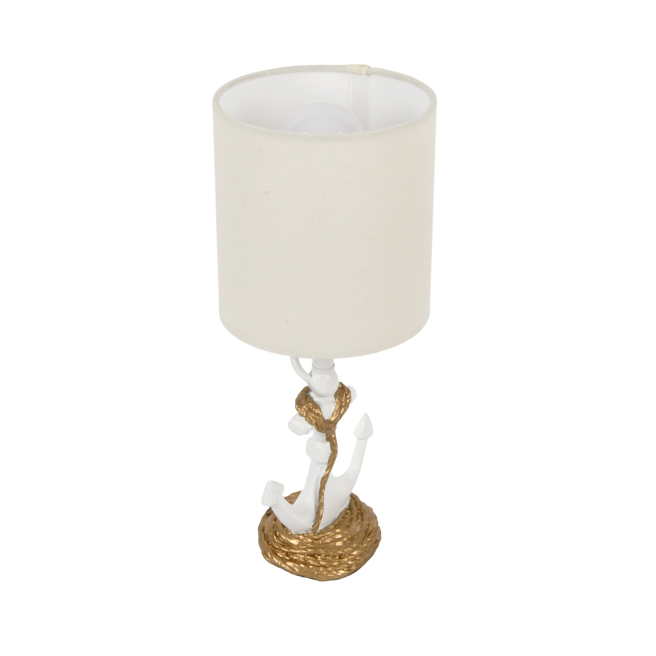 Decor Therapy Anchor Resin Accent Lamp with 40W Bulb, 8x8x16 inches, White