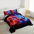 thumbnail image 4 of Manfei Red Blue Gamepad Full Size Comforter Sets for Boys, Futuristic Game Console Bedding Comforter Set, Fire and Water Reversible Bedding Sets, Breathable Home Decor, 3-Piece, 4 of 9