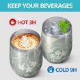 thumbnail image 4 of Floral 12oz Stainless Steel Insulated Wine Tumbler with Lid and Straw – Double Wall Vacuum Mug for Hot & Cold Drinks, 304 Steel Interior, Sweat-Free Design,Thanksgiving,Christmas, Spring,Flower, 4 of 5