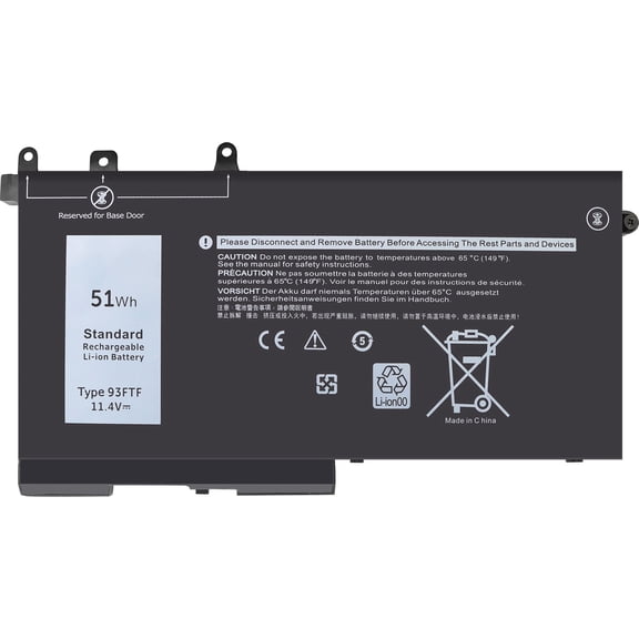 Laptop 93FTF 51WH Battery for Dell Lati tude 5580 5590 5480 5490 5280 5290 5288 5488 5590 5491 5495 5591 E5280