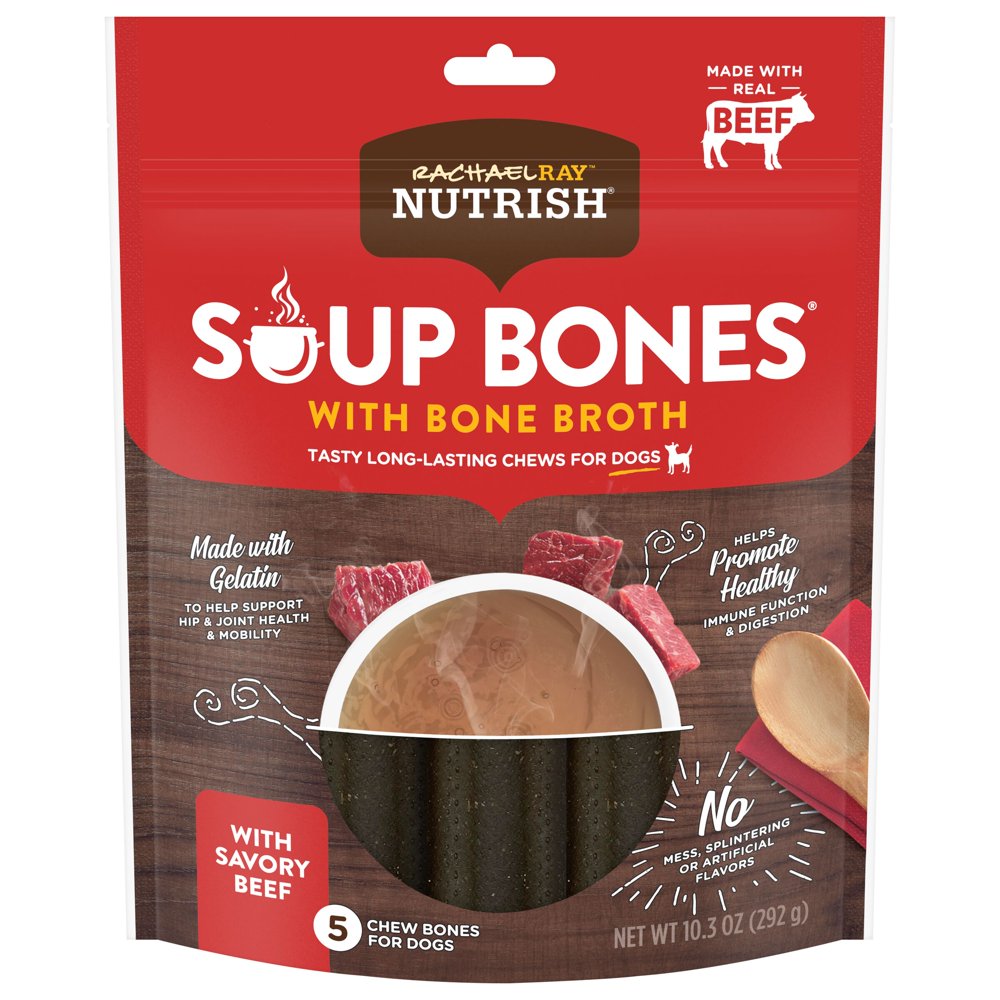 Rachael Ray Nutrish Soup Bones with Bone Broth, LongLasting Dog Chews