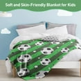 thumbnail image 5 of Soccer Blanket Soccer Gifts Super Soft Flannel Soccer Throw Blankets for Kids Boys Girls Women Men Soccer Lover Green Black 50“ x 60”(40"x50"), 5 of 9