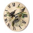 thumbnail image 3 of Designart 'Ancient Birds In The Wild V' Traditional Wood Wall Clock, 3 of 5