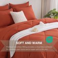 thumbnail image 5 of 7 Pieces Comforter Set With Sheets, Bed In A Bag All Season Bedding Sets With Comforter, Pillow Shams, Flat Sheet, Fitted Sheet And Pillowcases, Orange Queen Size, 5 of 8
