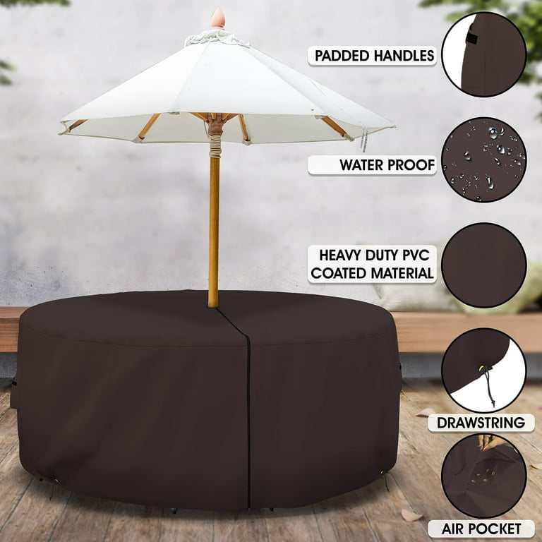 Covers All Patio Round Table and Chair set cover with Umbrella