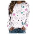 thumbnail image 2 of AOOCHASLIY Women Heart Blouse Valentine's Day Women's Casual Printed Thin Sweater Long Sleeve Round Neck Shirt/shirt, 2 of 5