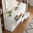 thumbnail image 5 of CQSXDA 9 Drawer Storage Cabinet in Classic Design, 63 Inch Wooden Dresser Ideal for Bedroom and Living Room Use，White, 5 of 13
