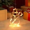 thumbnail image 4 of Christmas Suction Cup LED Light Decoration with Battery Operation, Holiday Window Display Featuring Snowflake and Snowman Designs for Warm White AmbianceX, 4 of 6