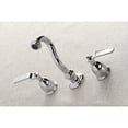 thumbnail image 3 of Kingston Brass KS3121KL Whitaker Two-Handle Wall Mount Bathroom Faucet, Polished Chrome, 3 of 5