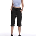 thumbnail image 6 of Axiiglly Cargo Capris for Women Quick Dry Zipper Pockets Drawstring Elastic Waist Outdoor Cropped Pants for Hiking Travel, S-3XL, 6 of 7