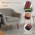 thumbnail image 3 of Uxcell Wood Furniture Legs, 4Pcs 3.1" Tapered Replacement Sofa Leg for Chair Couch Bed Coffee Table Dresser, Red Walnut, 3 of 5