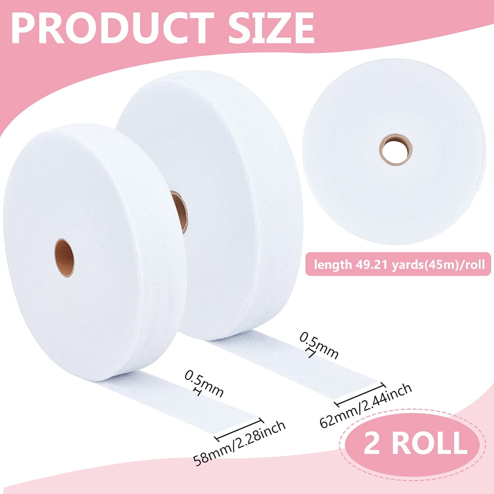 2 Rolls 2 Size White Jelly Roll Batting Strip Polyester Cotton Blend Batting Upholstery Roll for Jelly Roll Rugs Rug Throw Rugs Purses Total 98.4