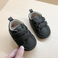 thumbnail image 3 of Luogg Spring And Summer Children And Toddler Shoes Boys And Girls Floor Sports Flat Soles Light And Comfortable Solid Color Hook Loop Size 12-18 Months Black, 3 of 4