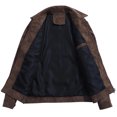 thumbnail image 5 of WIZUTIZ Men's Leather Jacket Solid Color Motorcycle Vintage Zipper Pocket Long Sleeve Hoodless PU Coat for Winter Casual Daily Outdoor Mens Fashion, 5 of 8