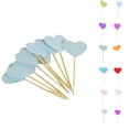 thumbnail image 6 of 30pcs Heart Shape Cake Toppers Insert Cards with Toothpick Cupcake Decorations \- Frosted Gold, 6 of 9