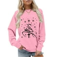 thumbnail image 2 of Christmas Sweatshirts for Women Loose Fit Christian Printed Vintage Xmas Tree Holiday Tops Casual Pullovers (XL, Pink), 2 of 7