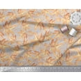 thumbnail image 3 of Soimoi Gray polyester Crepe Fabric Autumn Leaves Decor Fabric Printed Yard 52 Inch Wide, 3 of 3