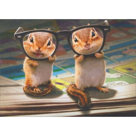 Avanti Press Chipmunks With Thick Glasses Funny / Humorous Birthday Card