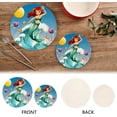 thumbnail image 4 of Pretty Mermaid Fish Big Ocean Wave Moon Lighthouse Pot Holders Trivets, 2 PCS Round Cotton Thread Weave Potholders for Kitchens Hot Pads Table Mats Coasters for Hot Dishes, 4 of 7