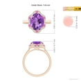 thumbnail image 5 of ANGARA Natural 3.15 Ct. Amethyst with Pink Sapphire Halo Ring in 14K Rose Gold for Women (Ring Size: 9), 5 of 10