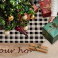 thumbnail image 3 of Texas Star Farmhouse Christmas Tree Skirt 36 Inches, Rustic Black Plaid Berry Wooden Xmas Trees Skirt Mat Cover Decorations for Holiday Party Indoor Outdoor, 3 of 9