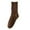 Coffee, variant on Women's Double Needle Lace Trim Mid Calf Socks Solid Color Striped Ruffle Casual Crew Socks For Girls And Students Stud Socks