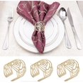 thumbnail image 5 of Gold Napkin Ring 12PCS Christmas Napkin Holders Napkin Ring Napkin Rings Metal Openwork Napkin Holder Flower Pattern Ring Deco for Wedding, Banquet, D, 5 of 5