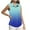 Blue, variant on Women's Casual Sleeveless Button Up Shirt Turndown Collar Printed Ombre Blouse Loose Fit Vacation Party, Pink XXL