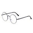 thumbnail image 2 of LOVEF Large Oversized Metal Frame Clear Lens Round Circle Vintage Eye Glasses 5.4 * 2inch (Gray), 2 of 4