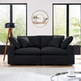 thumbnail image 5 of Modular Loveseat Sofa Couch, Black, Fabric, Living Kitchen Cafe Bistro Hospitality Restaurant, Modern Contemporary HB34753, 5 of 5