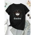 thumbnail image 2 of Camisetas de verano para mujer, con estampado, lindo, holgadas, atléticas, de manga corta, casual, 2025Women's Cowboy Graphic Tee - Stylish Round Neck Short Sleeve T-Shirt, Soft & Comfortable Summer, 2 of 6