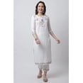 thumbnail image 5 of Rajnandini Women's Pure Cotton Hand Work Kurta Set With Dupatta (JOPLJPR818-S_Off-White_S), 5 of 5