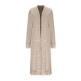 thumbnail image 3 of UJNDER Womens Coats and Jackets Elegant Plus Size Long Open Front Cardigan Lightweight Breezy Lace Cover Up Knitted Khaki S, 3 of 4