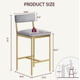 thumbnail image 2 of Set of 2 kitchen bar stools con footrest-pu forrado counter height barstools-bar sillas con back para kitchen island/apartment/counter bar-easy to assemble-gold, 2 of 6