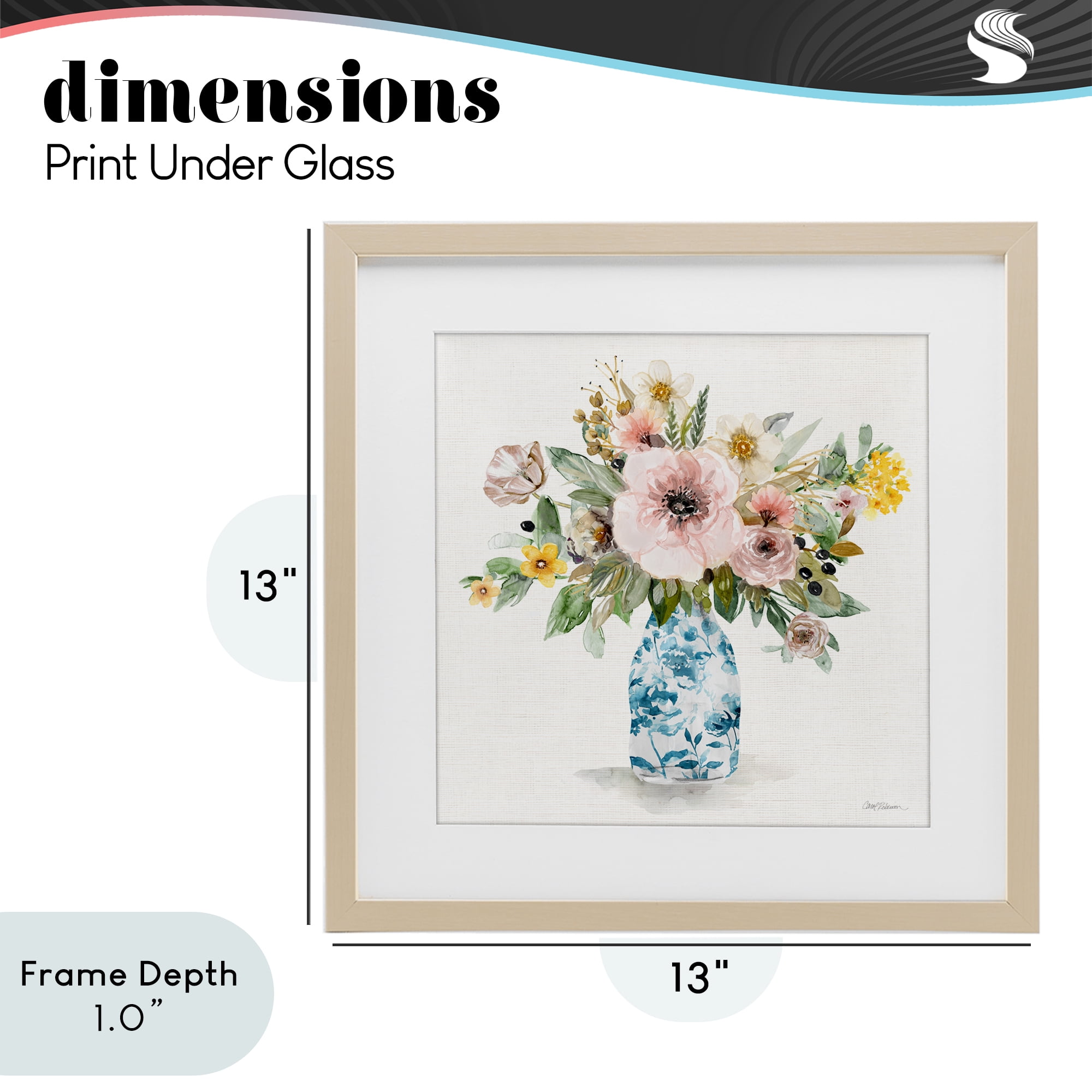 Stupell Industries Summer Chinoiserie Assortment Birch Framed Print Under Glass, design by Carol Robinson