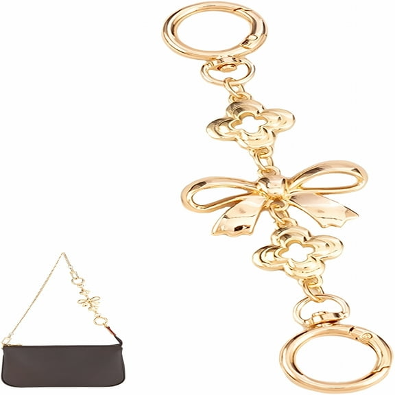 GASTROPOD Gold Bow Pattern Bag Extender Chain, Versatile Purse Extender Chain for Handbags and Wallets, Stylish Bag Charm and Strap Replacement Accessory