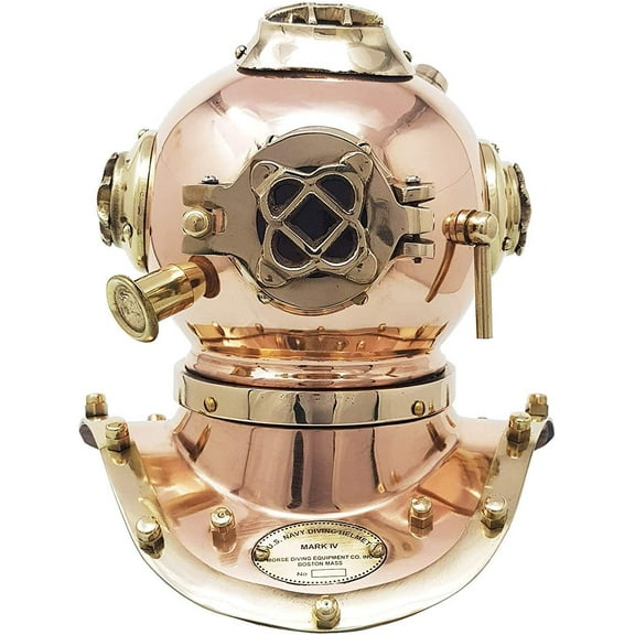 Nautical Replica Antique Reproduction Sea Diver Decorative Diving Helmet Desk Red Halloween Decor