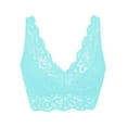 thumbnail image 4 of Lace Bra for Women Women's Sexy Lace Bra No Underwire Back Underwear Lace Bralettes for Women,Blue,XL, 4 of 5