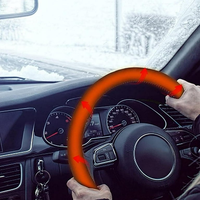 12V Rechargeable Car Heated Steering Wheel Cover,Winter Warm